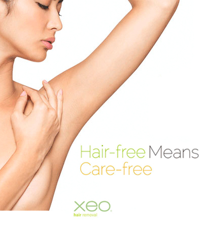 womans arm pit hair free Xeo Cutera laser hair removal